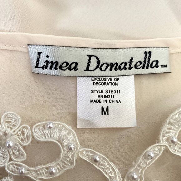 Linea Donatella White Lace Trim Chemise - Picture 5 of 6